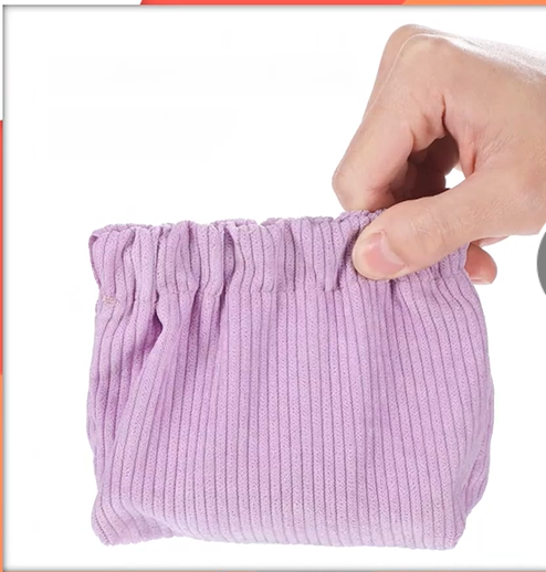 Corduroy Elastic Storage Bags- Pack of 5