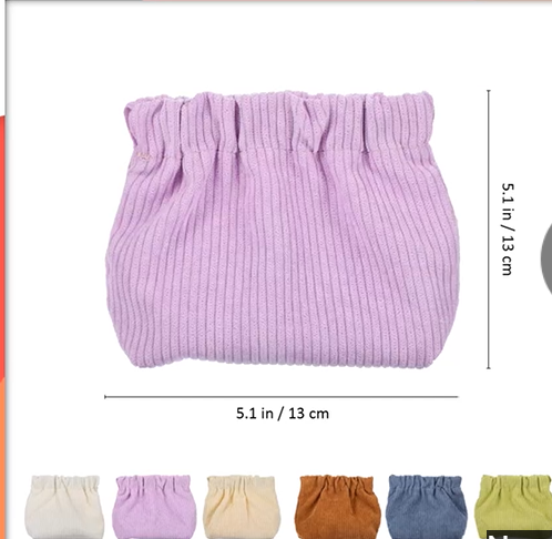 Corduroy Elastic Storage Bags- Pack of 5