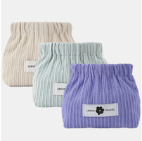 Corduroy Elastic Storage Bags- Pack of 5